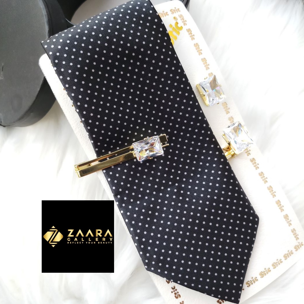 Picture of Tie And Tie Clips And Cufflinks Set For Men (Imported) (M-TTC11102) - Tie And Tie Clips And Cufflinks Set