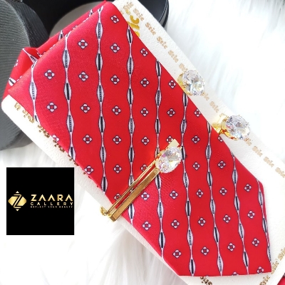 Picture of Tie And Tie Clips And Cufflinks Set For Men (Imported) (M-TTC11104) - Tie And Tie Clips And Cufflinks Set