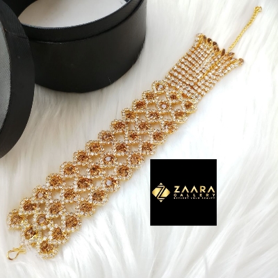 Picture of New Exclusive Stylish Golden & White Stone Golden Bracelet For Girls & Women (Imported) M-STB05 - Bracelet for Women & Girls