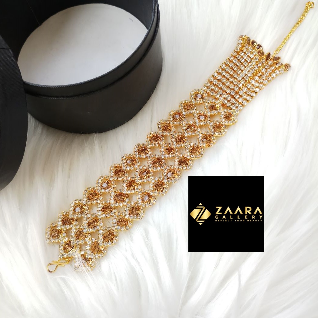 Picture of New Exclusive Stylish Golden & White Stone Golden Bracelet For Girls & Women (Imported) M-STB05 - Bracelet for Women & Girls