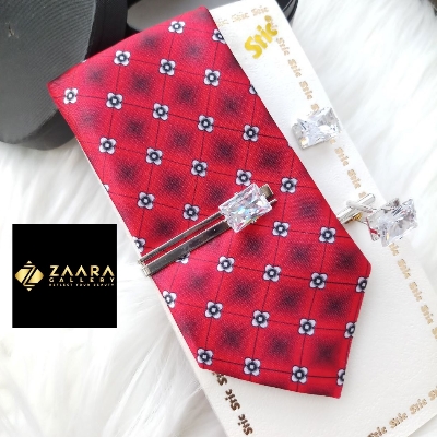 Picture of Tie And Tie Clips And Cufflinks Set For Men (Imported) (M-TTC11106)- Tie And Tie Clips And Cufflinks Set