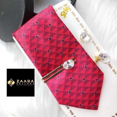 Picture of Tie And Tie Clips And Cufflinks Set For Men (Imported) (M-TTC11107) - Tie And Tie Clips And Cufflinks Set