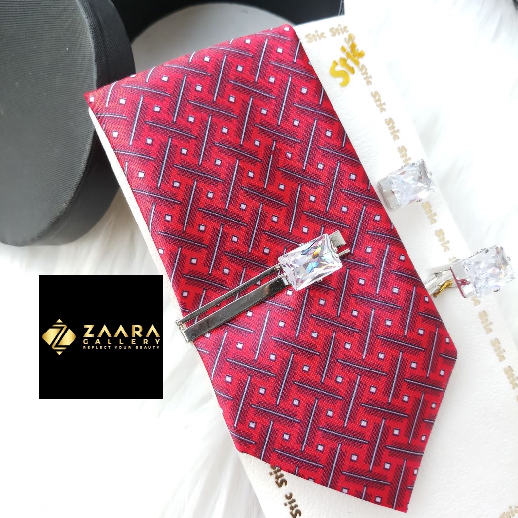Picture of Tie And Tie Clips And Cufflinks Set For Men (Imported) (M-TTC11105) - Tie And Tie Clips And Cufflinks Set