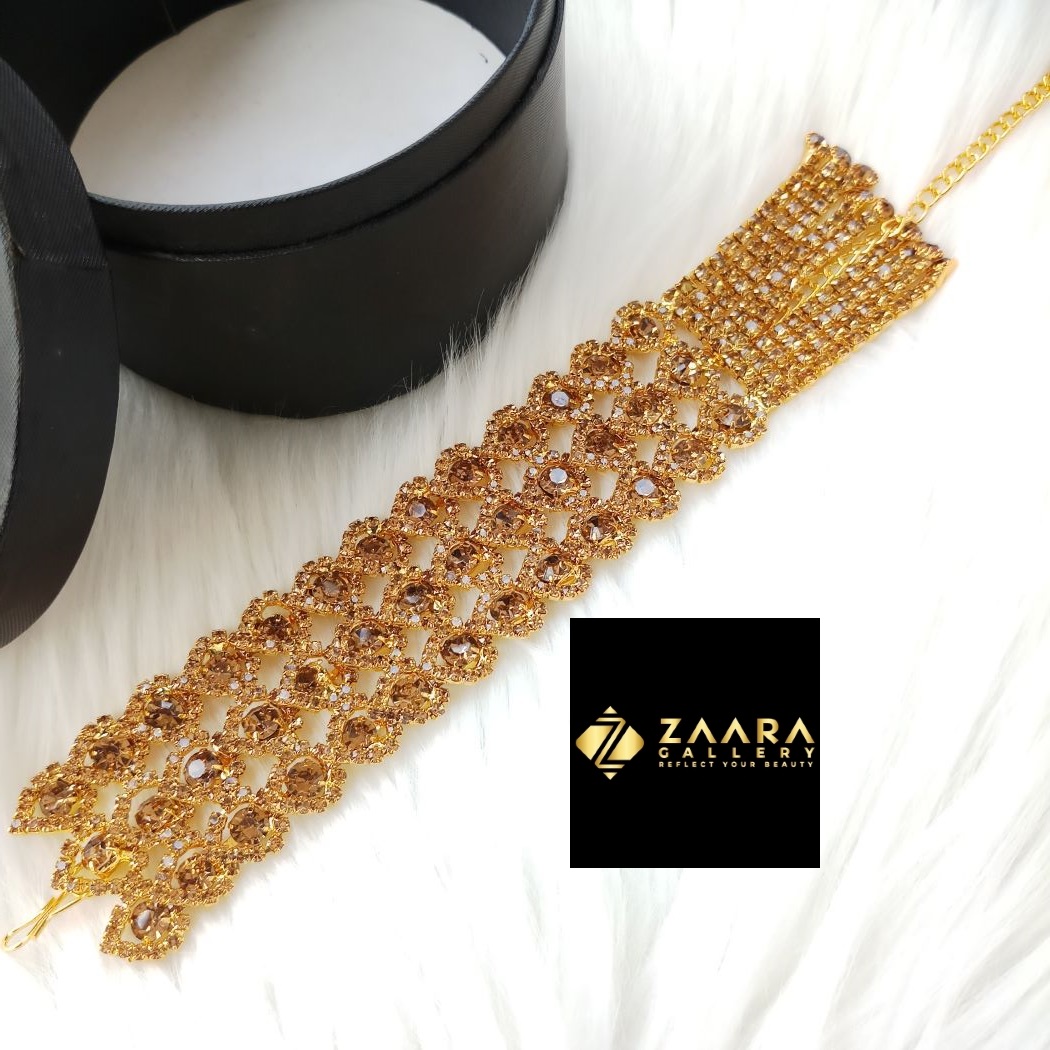 Picture of New Exclusive Stylish Golden and White Stone Golden Bracelet For Girls & Women (Imported) M-STB08-1 Piece - Bracelet for Women & Girls