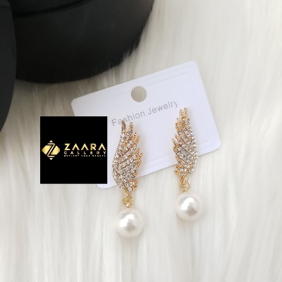 Picture of Korean Fashion Stone Golden Earrings For Women & Girls - 1 Pair (Imported) M-ST575 - Earring - Earrings for Women