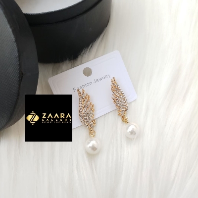 Picture of Korean Fashion Stone Golden Earrings For Women & Girls - 1 Pair (Imported) M-ST575 - Earring - Earrings for Women