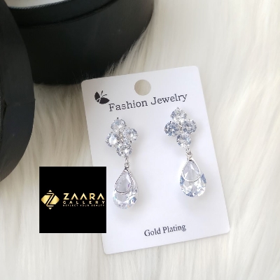Picture of Korean Fashion Stone Silver Color Earrings For Women & Girls - 1 Pair (Imported) M-ST583 - Earring - Earrings for Women