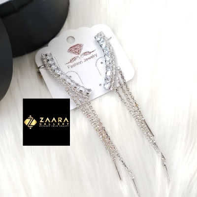 Picture of Korean Fashion Stone Silver Color Earrings For Women & Girls - 1 Pair (Imported) M-ST579 - Earring - Earrings for Women