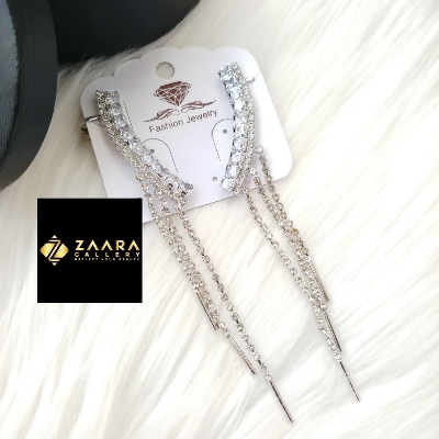 Picture of Korean Fashion Stone Silver Color Earrings For Women & Girls - 1 Pair (Imported) M-ST579 - Earring - Earrings for Women