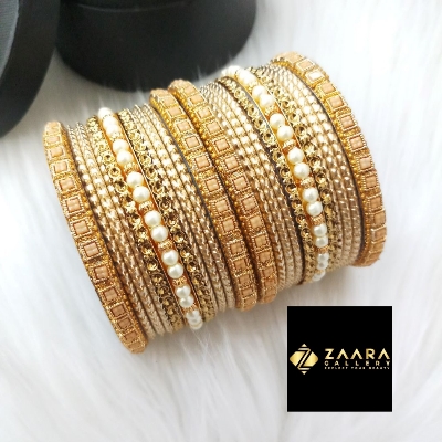Picture of Premium Quality Bridal Bangles for Women (Golden) (Imported) M-PQB980002 - 22 Pieces - Bangles - Bangles for Women - চুড়ি