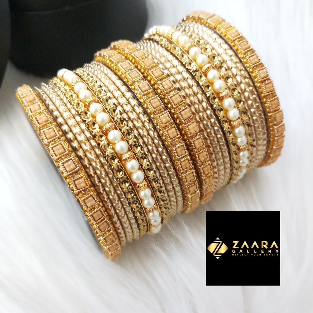 Picture of Premium Quality Bridal Bangles for Women (Golden) (Imported) M-PQB980002 - 22 Pieces - Bangles - Bangles for Women - চুড়ি