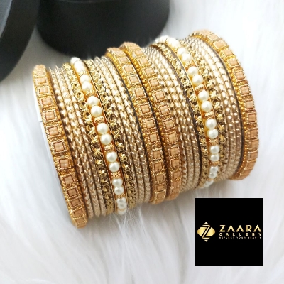 Picture of Premium Quality Bridal Bangles for Women (Golden) (Imported) M-PQB980002 - 22 Pieces - Bangles - Bangles for Women - চুড়ি