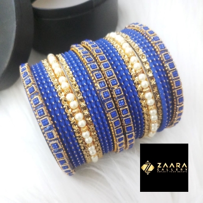 Picture of Premium Quality Bridal Bangles for Women (Blue) (Imported) M-PQB980005 - 22 Pieces - Bangles - Bangles for Women - চুড়ি