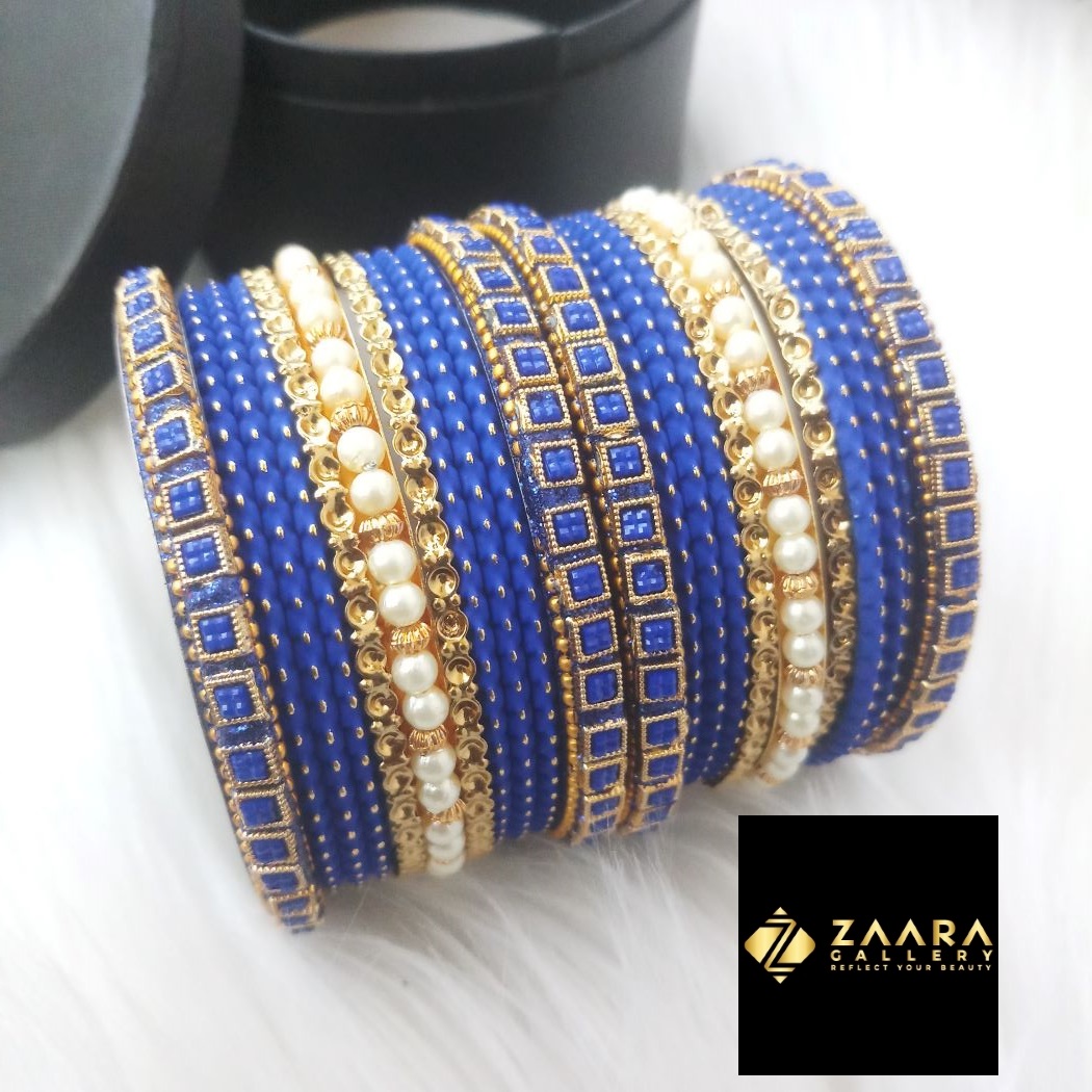 Picture of Premium Quality Bridal Bangles for Women (Blue) (Imported) M-PQB980005 - 22 Pieces - Bangles - Bangles for Women - চুড়ি