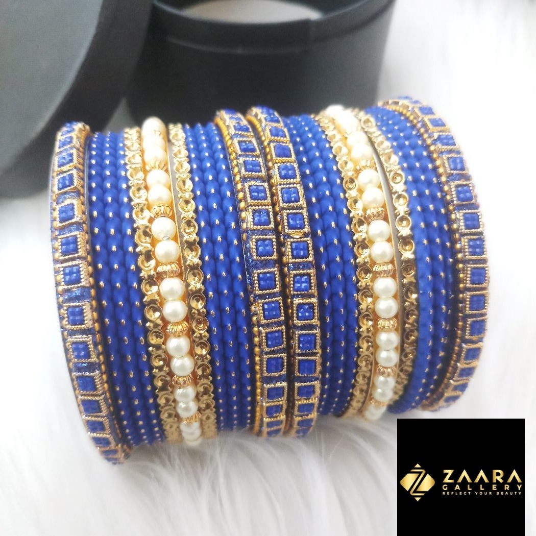 Picture of Premium Quality Bridal Bangles for Women (Blue) (Imported) M-PQB980005 - 22 Pieces - Bangles - Bangles for Women - চুড়ি