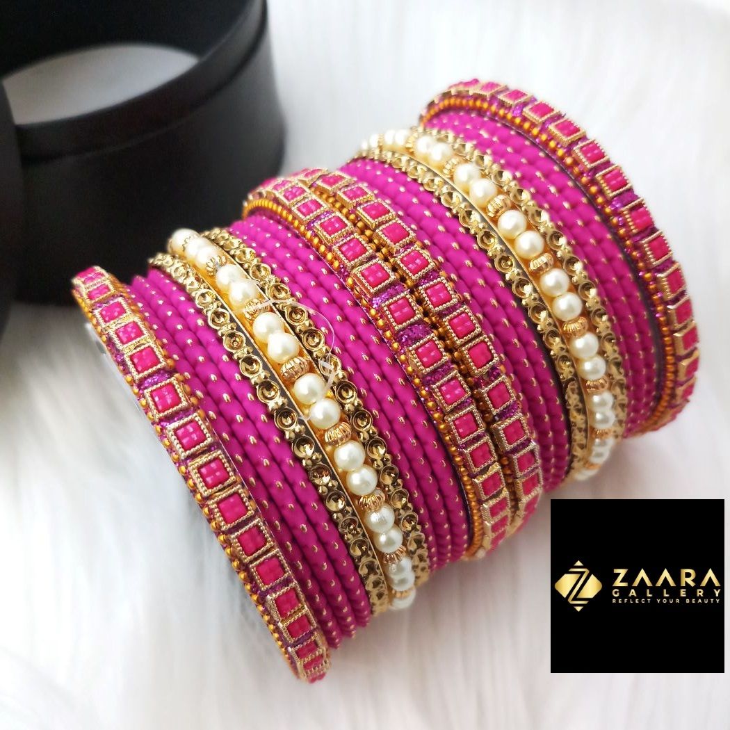 Picture of Premium Quality Bridal Bangles for Women (Magenta) (Imported) M-PQB980006 - 22 Pieces - Bangles - Bangles for Women - চুড়ি