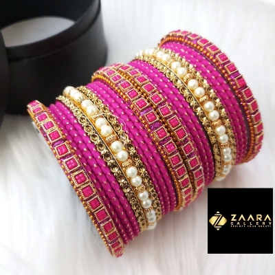 Picture of Premium Quality Bridal Bangles for Women (Magenta) (Imported) M-PQB980006 - 22 Pieces - Bangles - Bangles for Women - চুড়ি