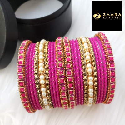 Picture of Premium Quality Bridal Bangles for Women (Magenta) (Imported) M-PQB980006 - 22 Pieces - Bangles - Bangles for Women - চুড়ি