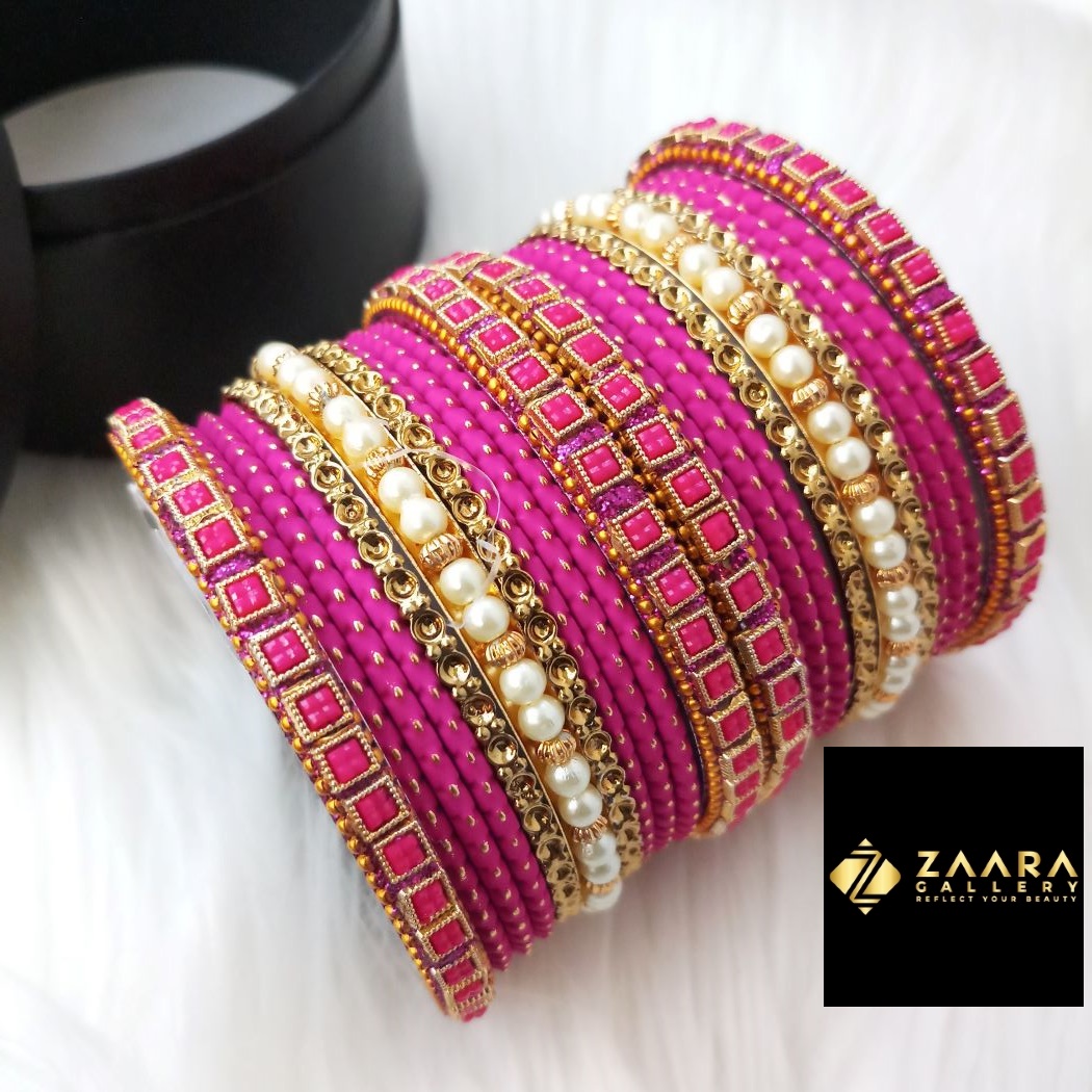 Picture of Premium Quality Bridal Bangles for Women (Magenta) (Imported) M-PQB980006 - 22 Pieces - Bangles - Bangles for Women - চুড়ি