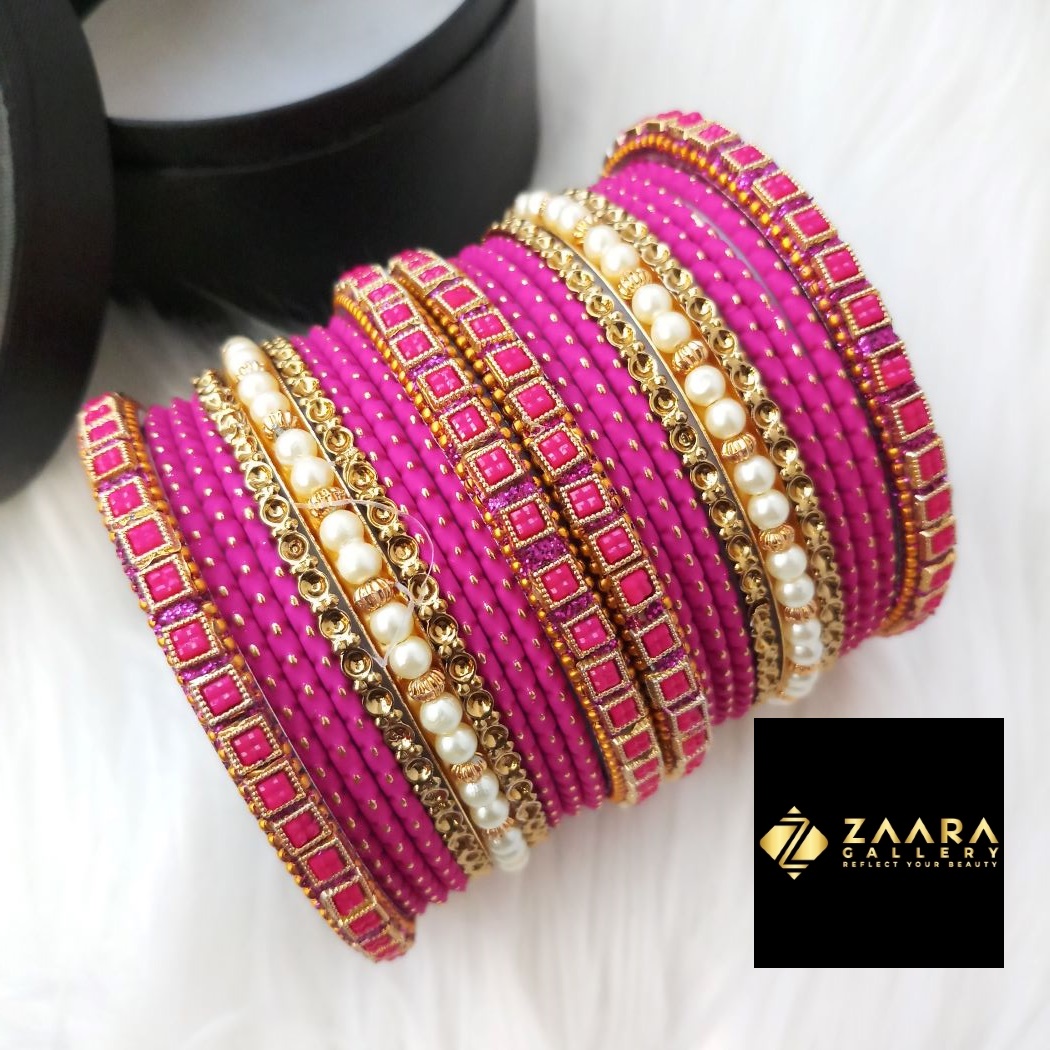 Picture of Premium Quality Bridal Bangles for Women (Magenta) (Imported) M-PQB980006 - 22 Pieces - Bangles - Bangles for Women - চুড়ি