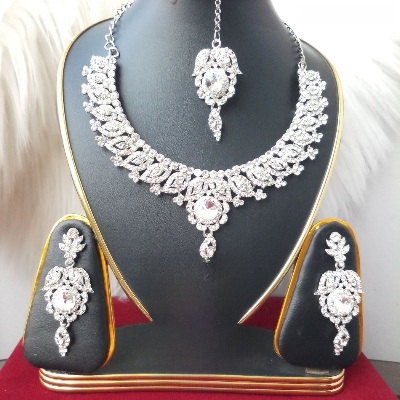 Picture of Imported Fashionable Wedding /Party Bridal Necklace & Earrings Set for Women M-A272 - Necklace Set for Women - Necklace Tikli Earrings Set - Jewellery Sets
