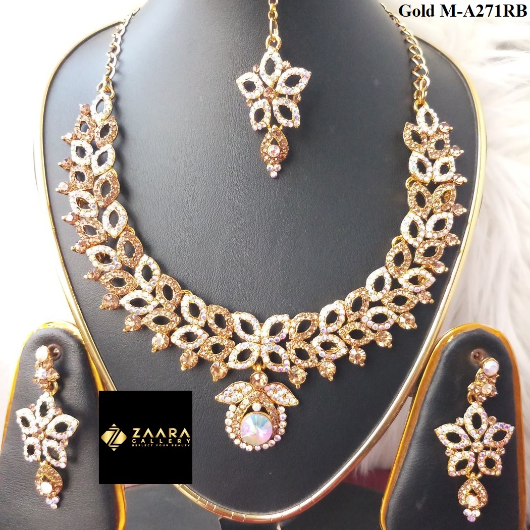 Picture of Wedding /Party Bridal Necklace & Earrings Set for Women (Imported) M-A271 - Necklace Set for Women - Necklace Tikli Earrings Set - Jewellery Sets