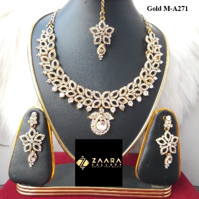 Picture of Wedding /Party Bridal Necklace & Earrings Set for Women (Imported) M-A271 - Necklace Set for Women - Necklace Tikli Earrings Set - Jewellery Sets