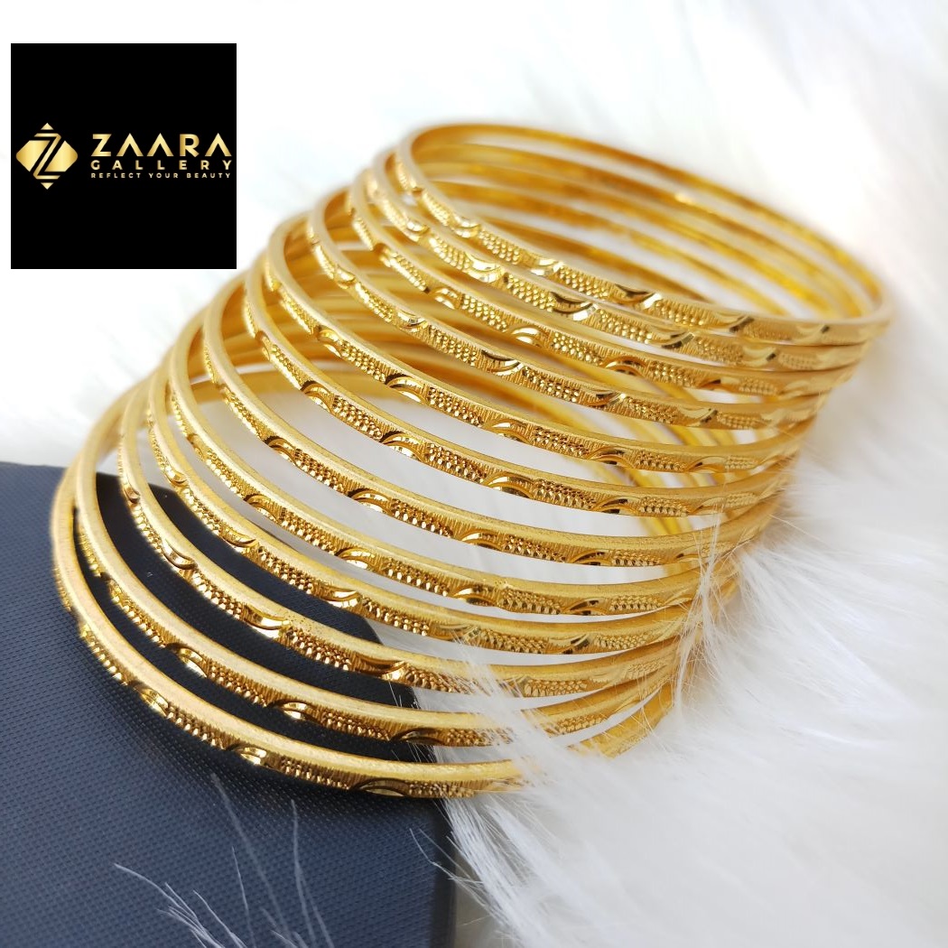 Picture of City Gold Bangles/ Gold Plated Bangles For Women - 12 Pieces Top Quality Color Grade-1 (Imported) M-CT7089 - Bangles
