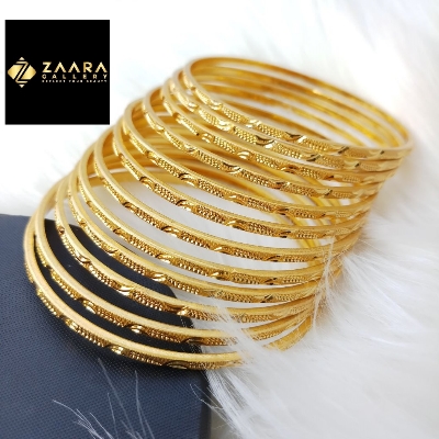 Picture of City Gold Bangles/ Gold Plated Bangles For Women - 12 Pieces Top Quality Color Grade-1 (Imported) M-CT7089 - Bangles