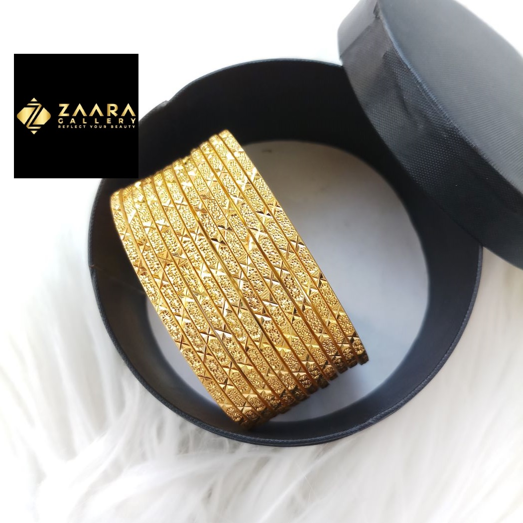 Picture of City Gold Bangles/ Gold Plated Bangles For Women - 12 Pieces Top Quality Color Grade-1 (Imported) M-CT7090 - Bangles