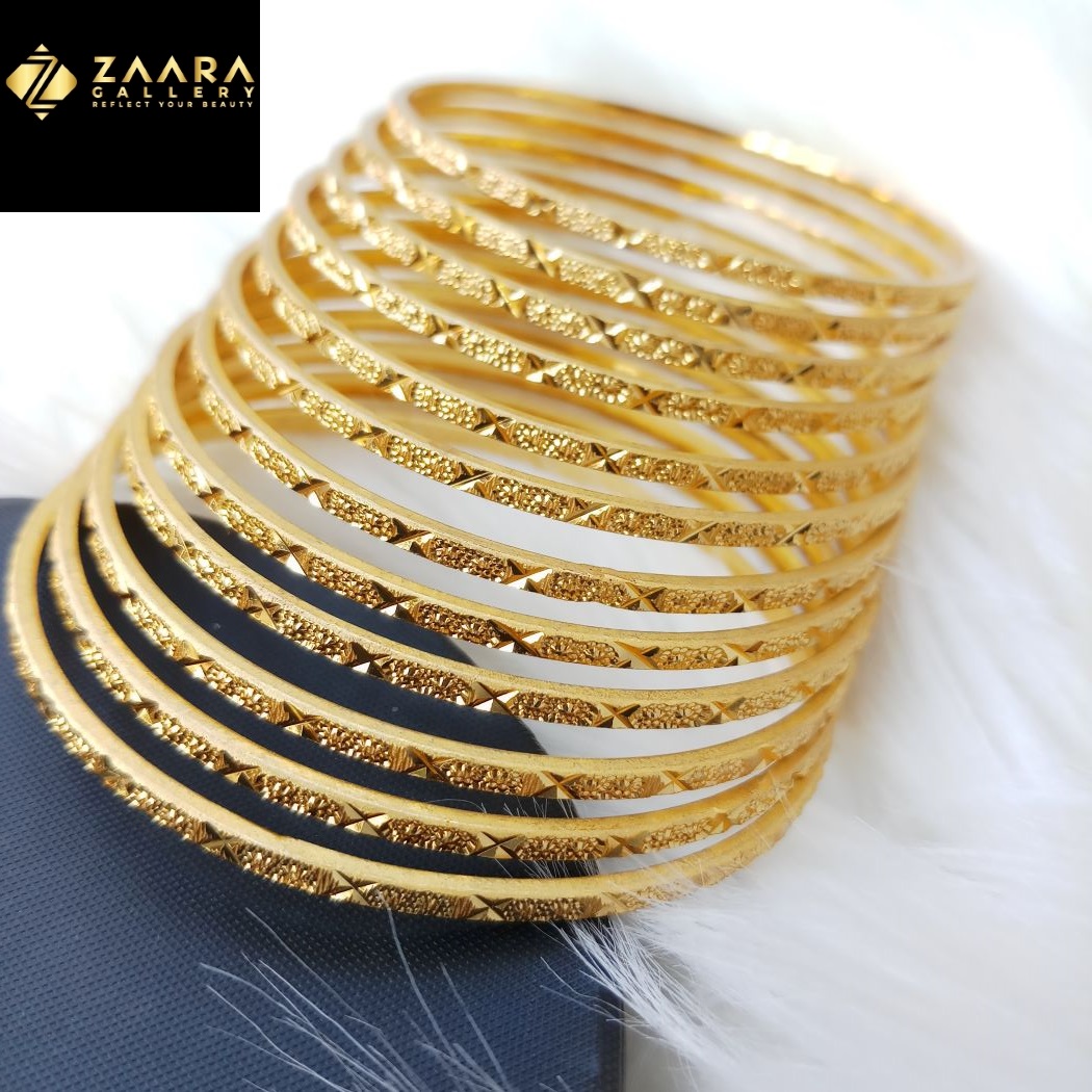 Picture of City Gold Bangles/ Gold Plated Bangles For Women - 12 Pieces Top Quality Color Grade-1 (Imported) M-CT7090 - Bangles