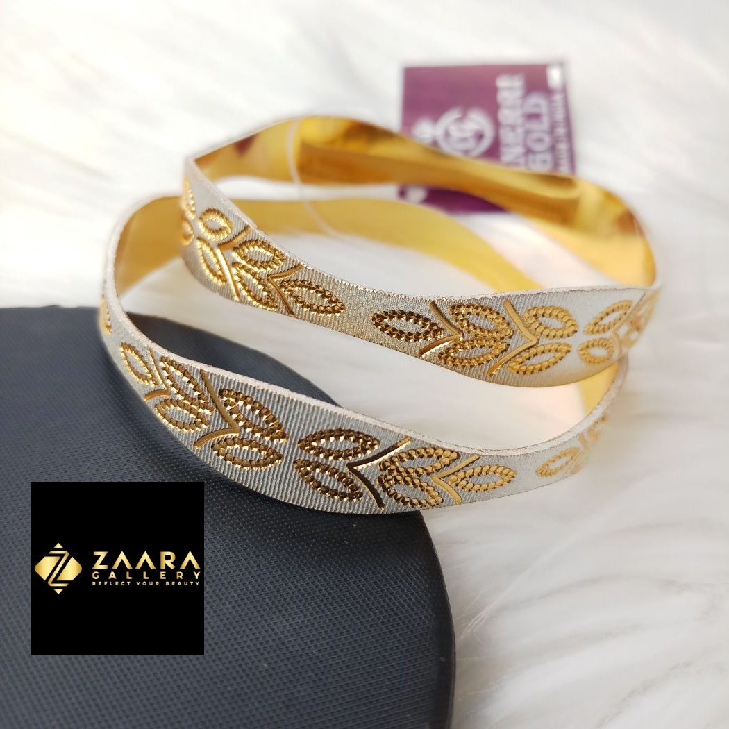 Picture of City Gold Bangles/ Gold Plated & Silver Plated Two-Tone Color Laser Cut Bangles For Women Direct Factory Sell M-CT7061 - 2 Pieces Top Quality Color - Express