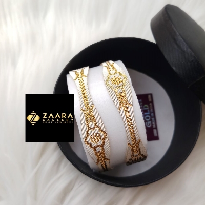 Picture of City Gold Bangles/ Gold Plated & Silver Plated Two-Tone Color Laser Cut Bangles For Women Direct Factory Sell M-CT7062 - 2 Pieces Top Quality Color - Express