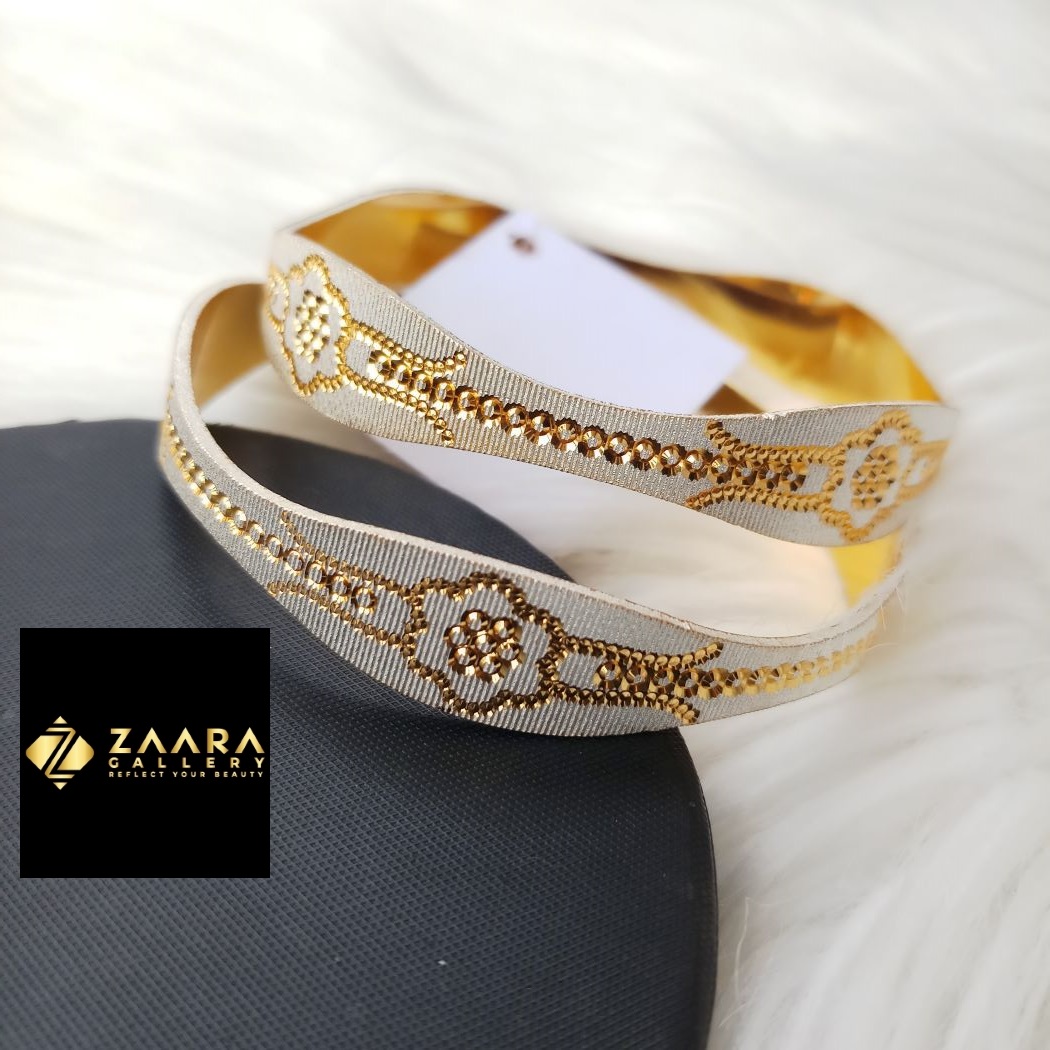 Picture of City Gold Bangles/ Gold Plated & Silver Plated Two-Tone Color Laser Cut Bangles For Women Direct Factory Sell M-CT7062 - 2 Pieces Top Quality Color - Express
