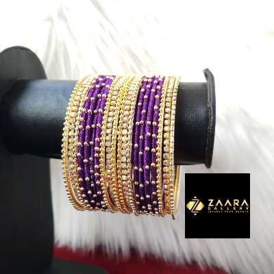 Picture of Silk Thread, Stone And Metal Bangles for Women (Imported) - 20 Pieces Set M-SKTB2020ALL - Bangles