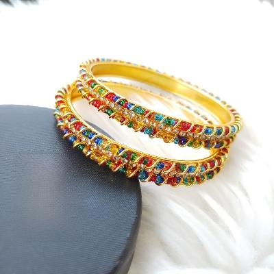 Picture of Stone and Beads Bangles for Women 2 Pieces / 4 Pieces (Imported) - M-BM795 - Bangles