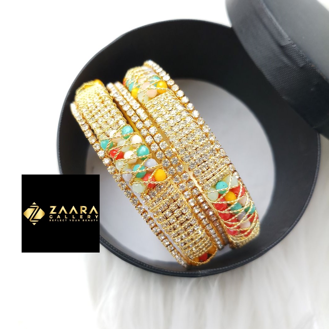 Picture of Fashionable  Stone and Beads Bangles for Women (Imported) - 6 Pieces M-BM797 - Bangles