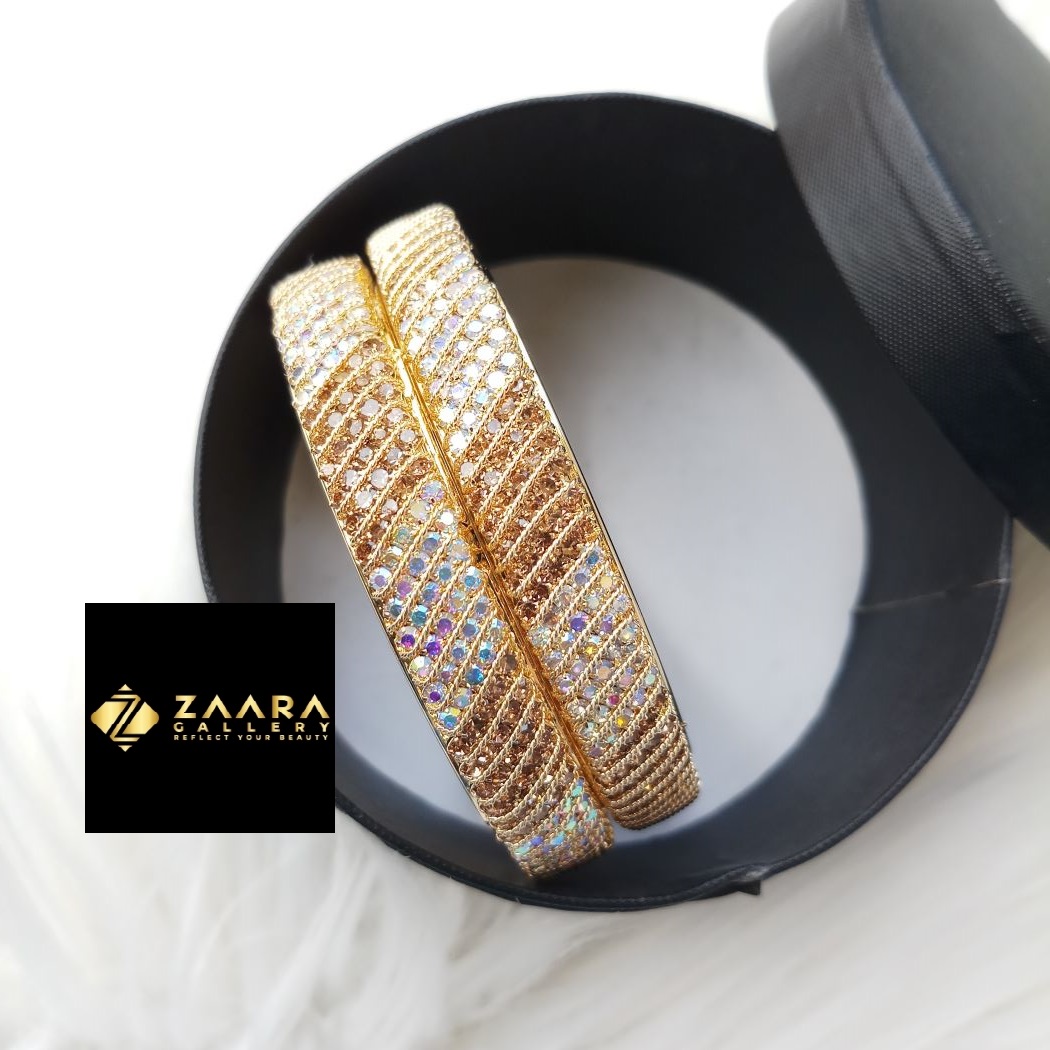 Picture of Gorgeous Stone Metal Bangles for Women  (Imported) - 2 Pieces - M-JS666 - Bangles for Women - Bangles - চুড়ি