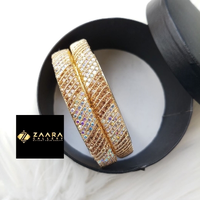 Picture of Gorgeous Stone Metal Bangles for Women  (Imported) - 2 Pieces - M-JS666 - Bangles for Women - Bangles - চুড়ি