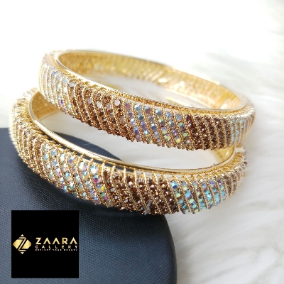 Picture of Gorgeous Stone Metal Bangles for Women  (Imported) - 2 Pieces - M-JS666 - Bangles for Women - Bangles - চুড়ি