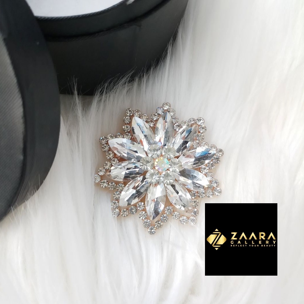 Picture of Stone & Metal Brooch /Hijab Pin/ Saree Pin for Women  (Imported) M-BRC-1168 - 1 Piece - Brooch - Brooch for Women - হিজাব পিন