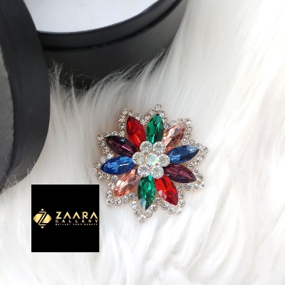 Picture of Stone & Metal Brooch /Hijab Pin/ Saree Pin for Women  (Imported) M-BRC-1168 - 1 Piece - Brooch - Brooch for Women - হিজাব পিন