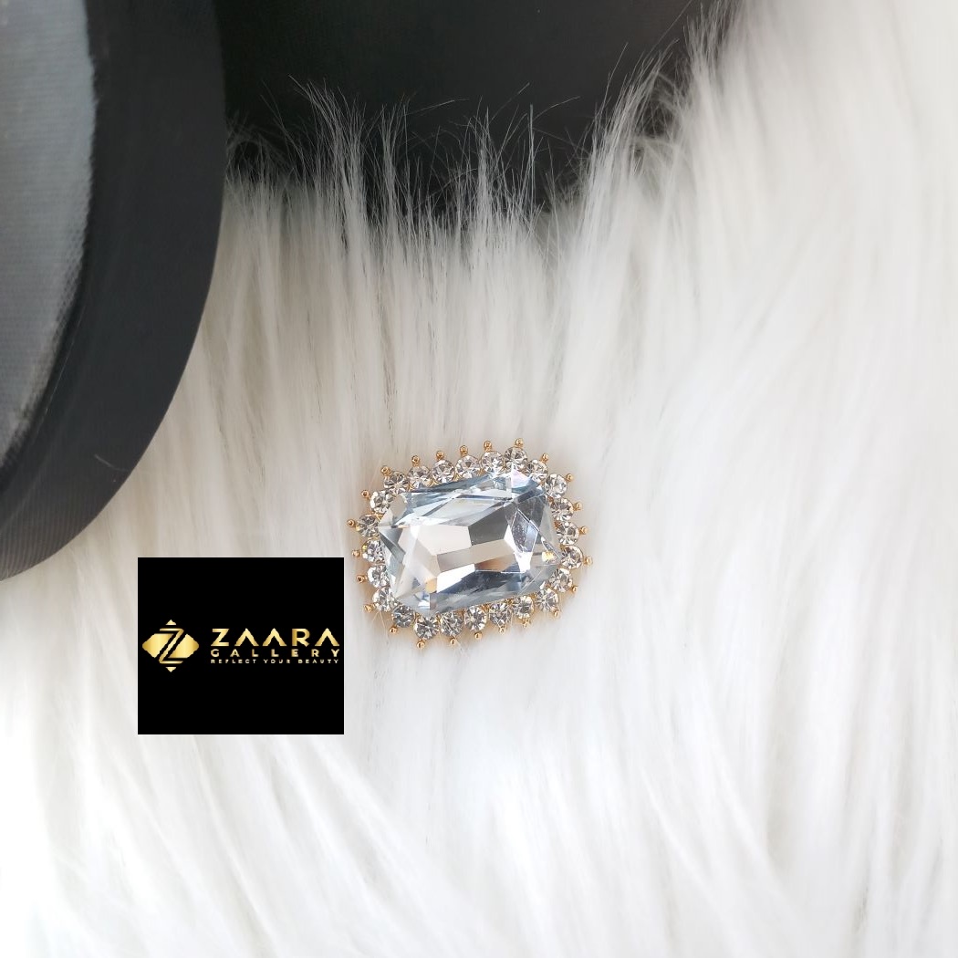 Picture of Stone & Metal Brooch/ Hijab Pin/ Saree Pin for Women (Imported) M-BRC-1212 - 1 Piece - Brooch - Brooch for Women - হিজাব পিন