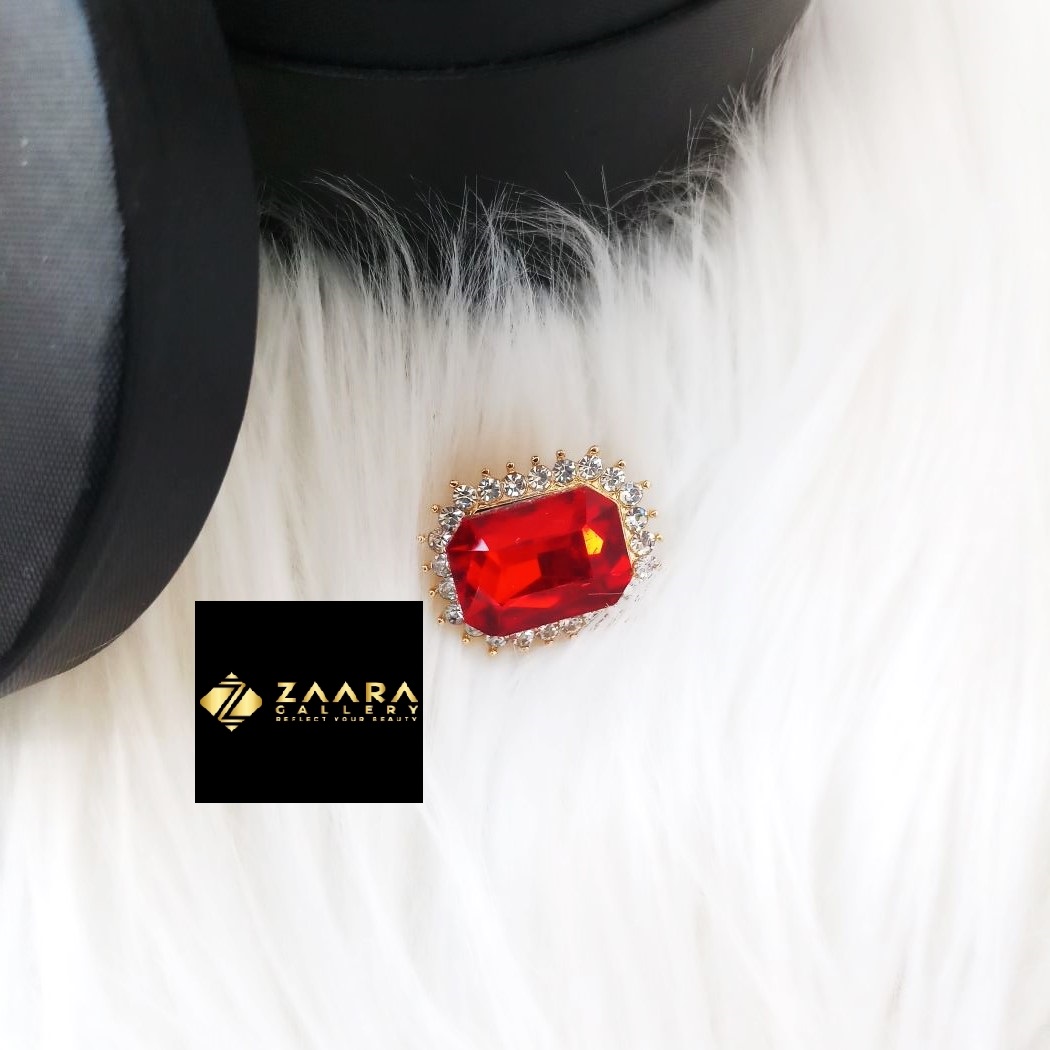 Picture of Stone & Metal Brooch/ Hijab Pin/ Saree Pin for Women (Imported) M-BRC-1212 - 1 Piece - Brooch - Brooch for Women - হিজাব পিন