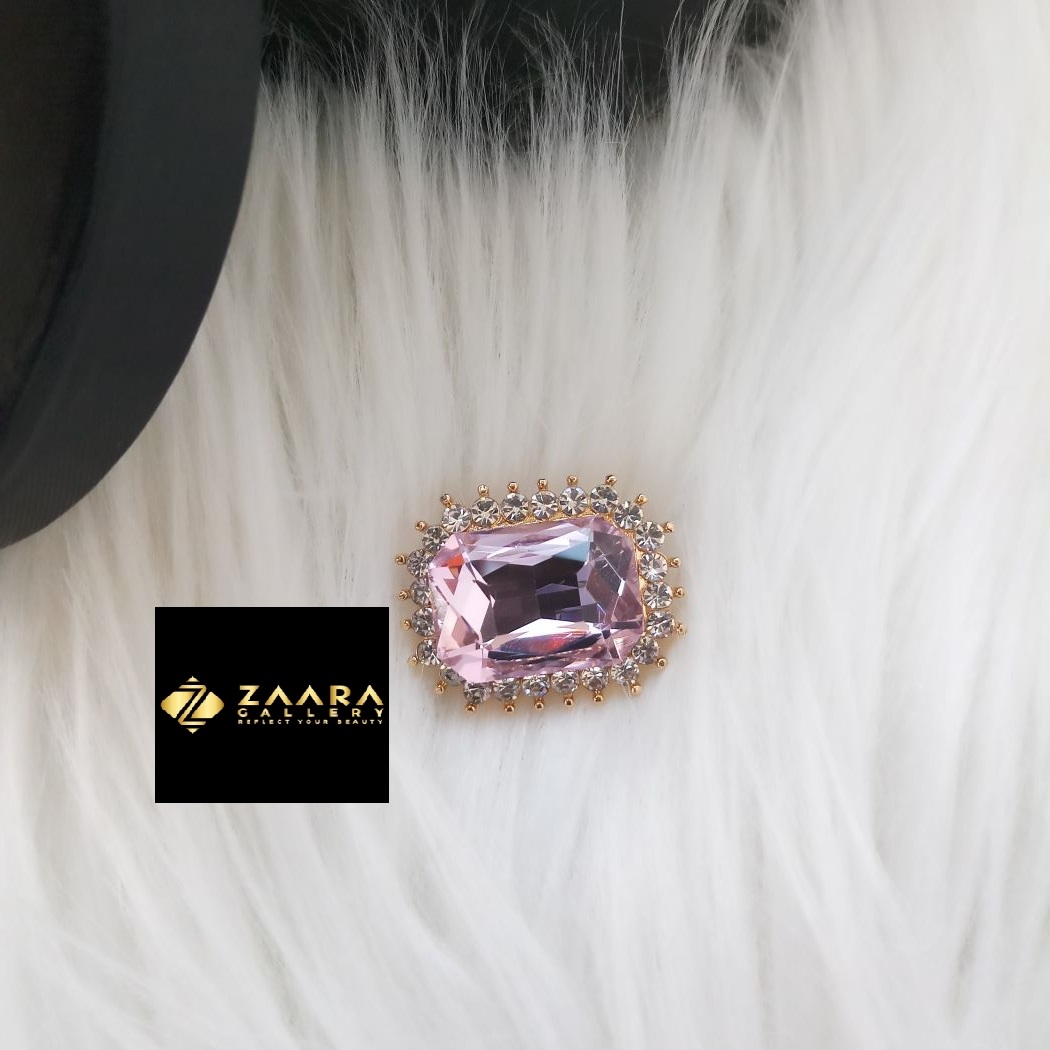 Picture of Stone & Metal Brooch/ Hijab Pin/ Saree Pin for Women (Imported) M-BRC-1212 - 1 Piece - Brooch - Brooch for Women - হিজাব পিন