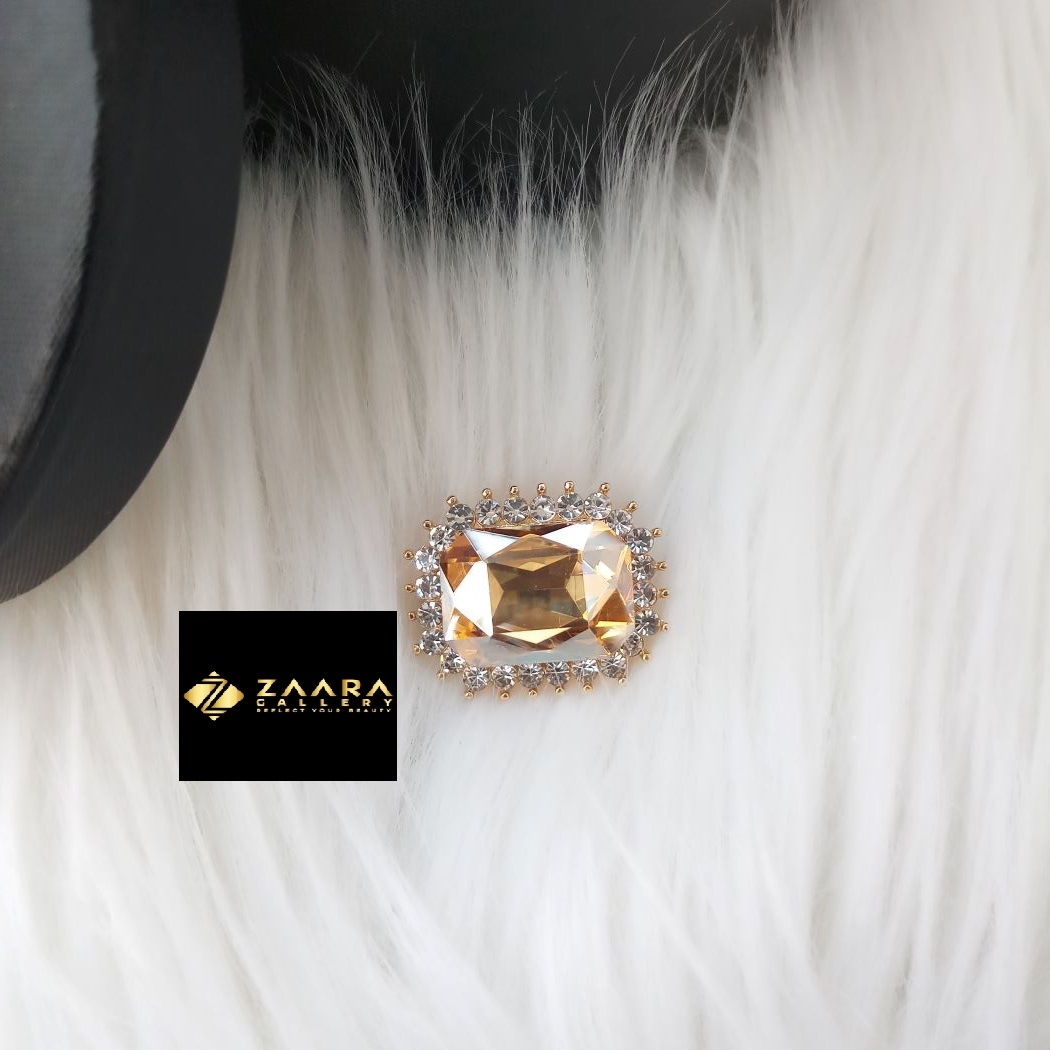 Picture of Stone & Metal Brooch/ Hijab Pin/ Saree Pin for Women (Imported) M-BRC-1212 - 1 Piece - Brooch - Brooch for Women - হিজাব পিন