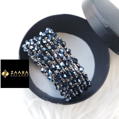 Picture of Beads  Metal Bangles for Women (Imported) - 8 Pieces Model-BM798 -  Bangles