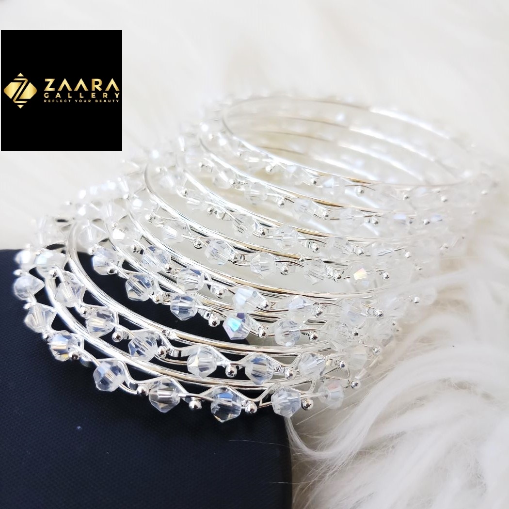 Picture of Beads  Metal Bangles for Women (Imported) - 8 Pieces Model-BM798 -  Bangles