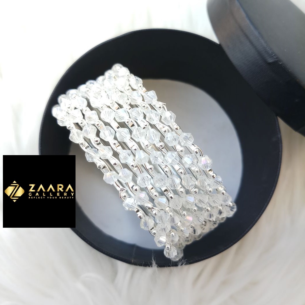 Picture of Beads  Metal Bangles for Women (Imported) - 8 Pieces Model-BM798 -  Bangles