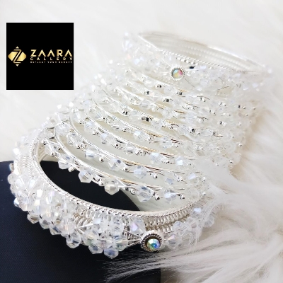 Picture of Fashionable Stone and Beads Bangles for Women - 10Pieces (Imported) M-BM800  - Bangles